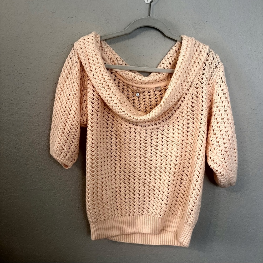 Anthropologie Knitted‎ & Knotted Open Knit Cowl Neck Sweater